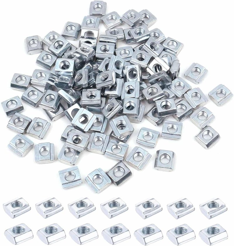 Yinpecly 100Pcs 2020 Series M5 Sliding T Nuts Metric M5 Thread Slide in T-Nut for 20x20 Standard 6mm T-Slot Aluminum Extrusion Profile - Image 1